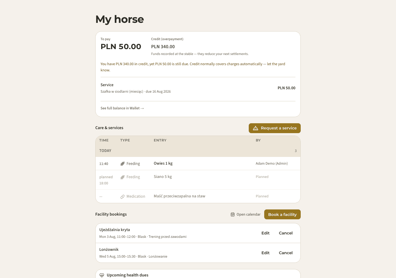 app — my horses & care