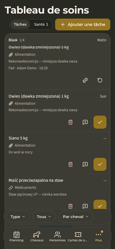 aperçu · Soins