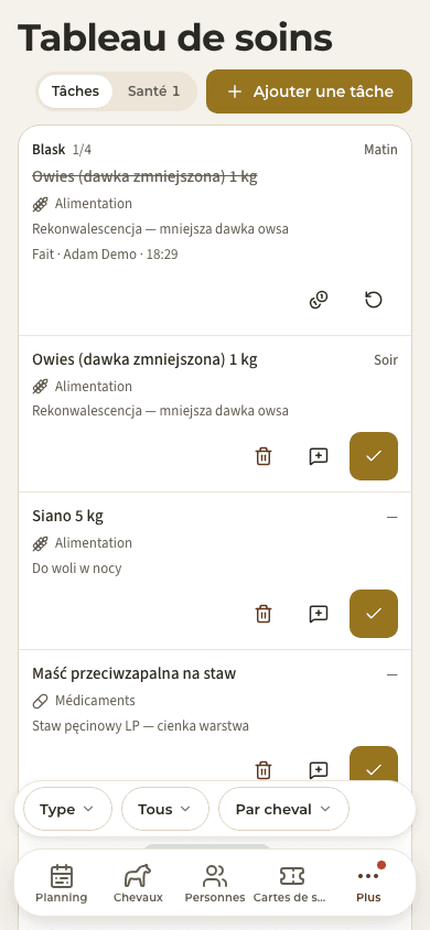 aperçu · Soins