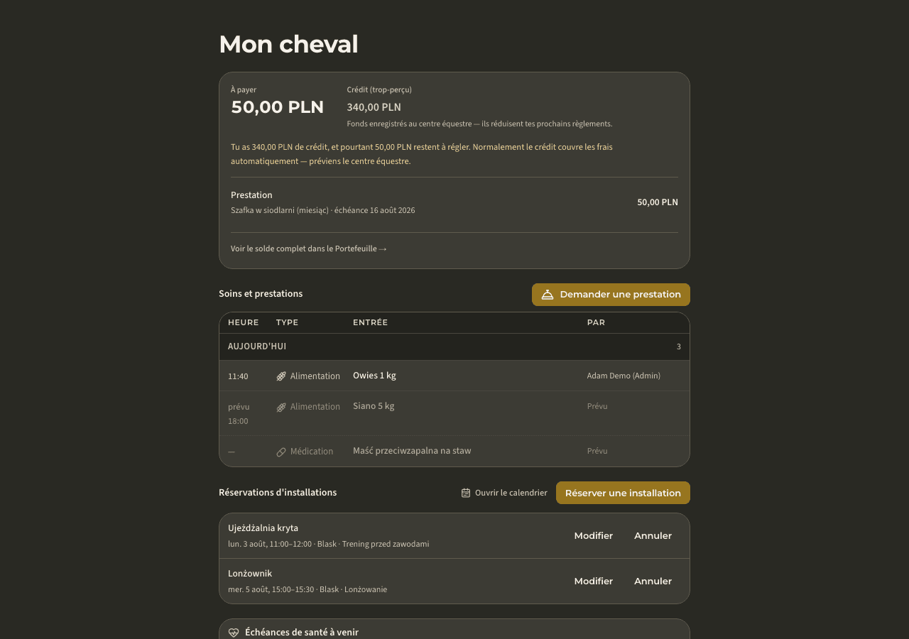 app — mes chevaux et soins