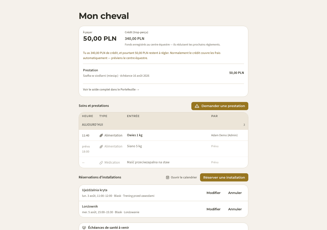 app — mes chevaux et soins