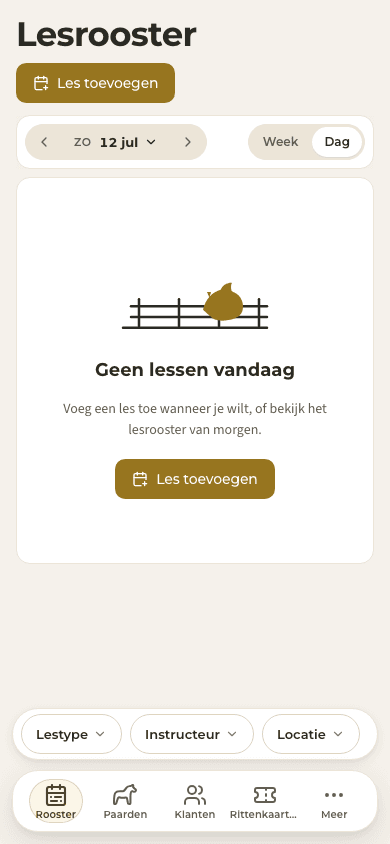 screenshot — het lesrooster van vandaag