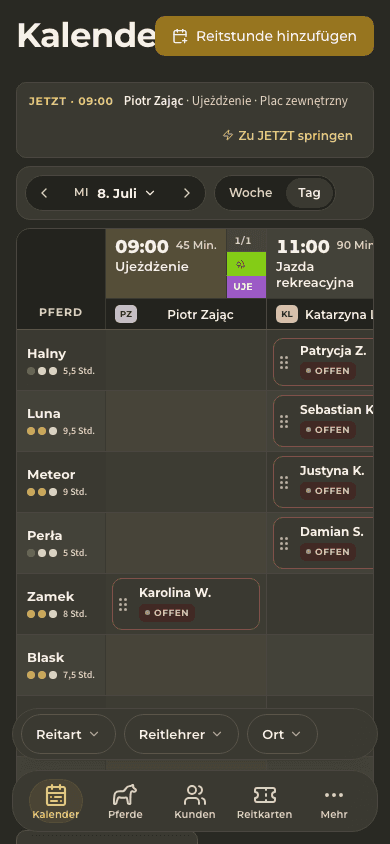 Screenshot — heutiger Kalender