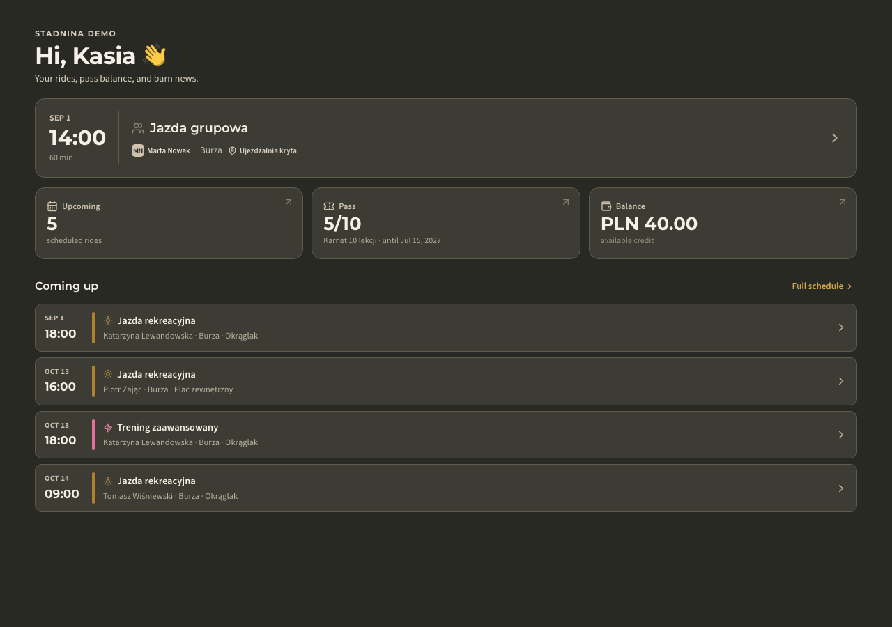 app — my rides & balance