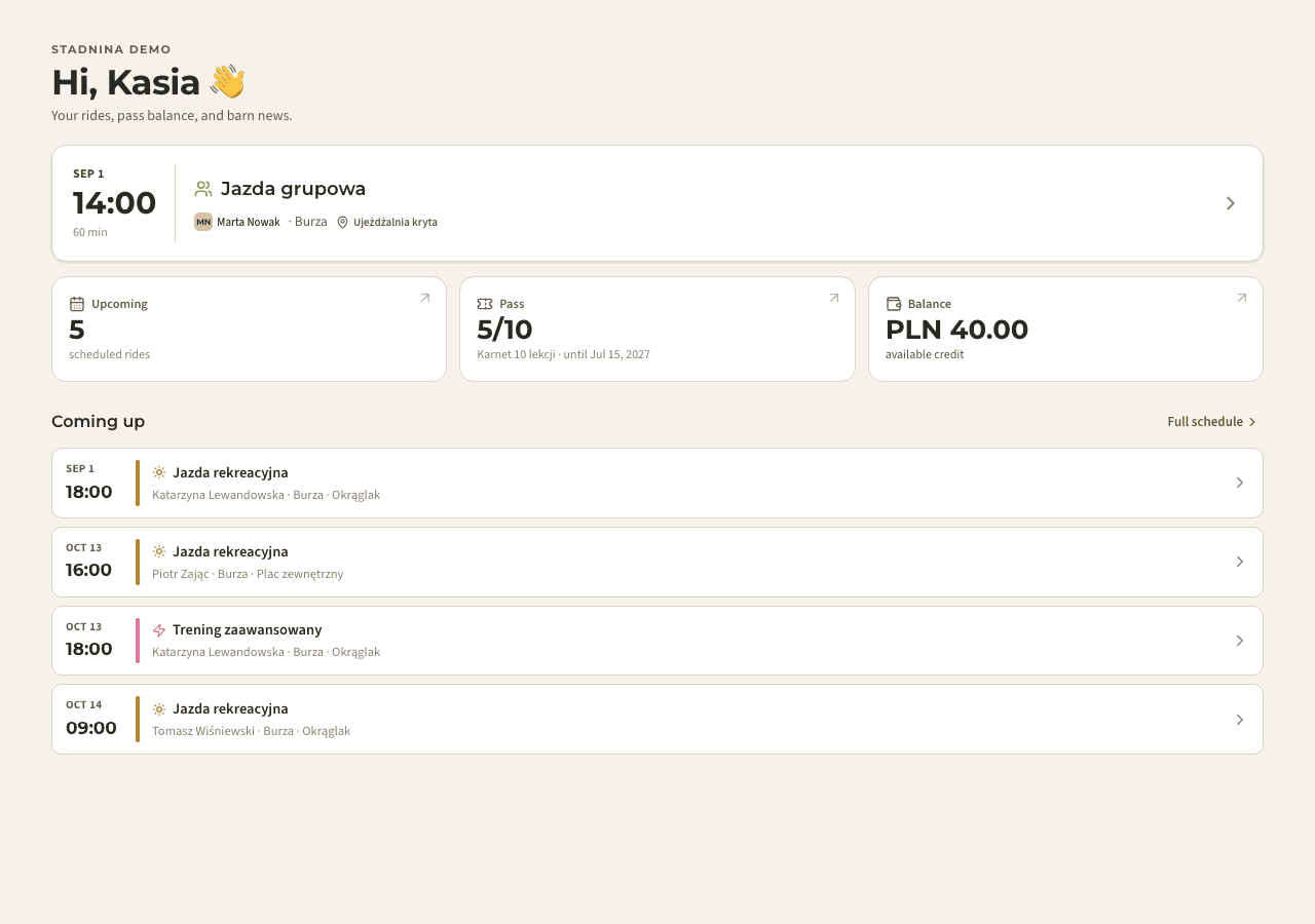 app — my rides & balance