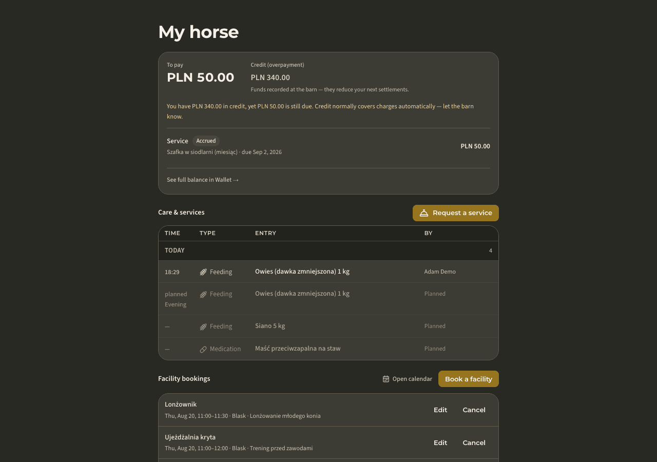 app — my horses & care
