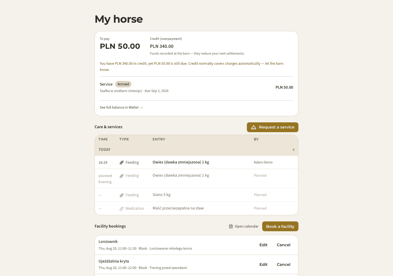 app — my horses & care