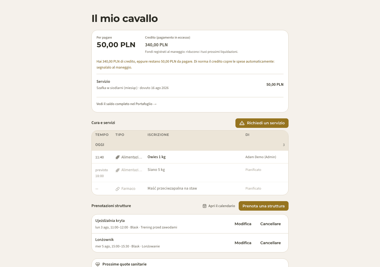 app — i miei cavalli e cura